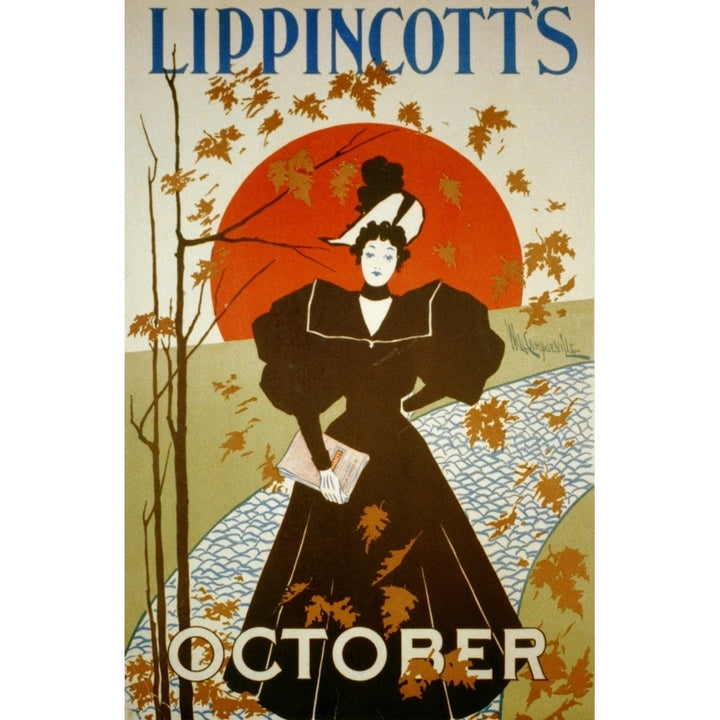 Lippincotts October 1895 Poster Print by William Carqueville Image 1