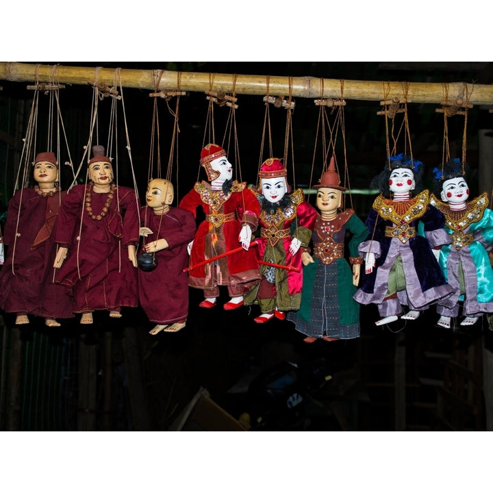 Marionettes for sale at Bagan market Mandalay Region Myanmar Poster Print by Panoramic Images Image 1