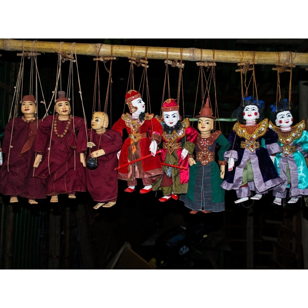 Marionettes for sale at Bagan market Mandalay Region Myanmar Poster Print by Panoramic Images Image 2