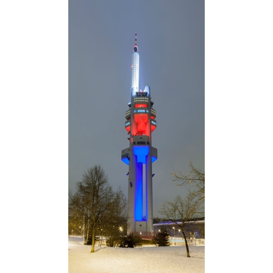 Zizkov Television Tower at night Prague Bohemia Czech Republic Poster Print by Panoramic Images Image 1