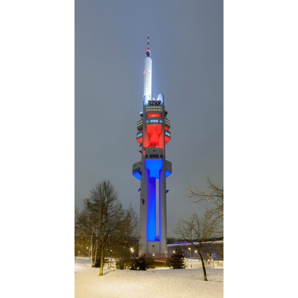 Zizkov Television Tower at night Prague Bohemia Czech Republic Poster Print by Panoramic Images Image 2