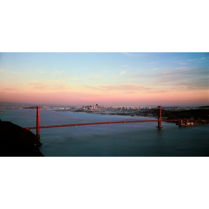 Suspension bridge across a bay Golden Gate Bridge San Francisco Bay San Francisco California USA Poster Print Image 2