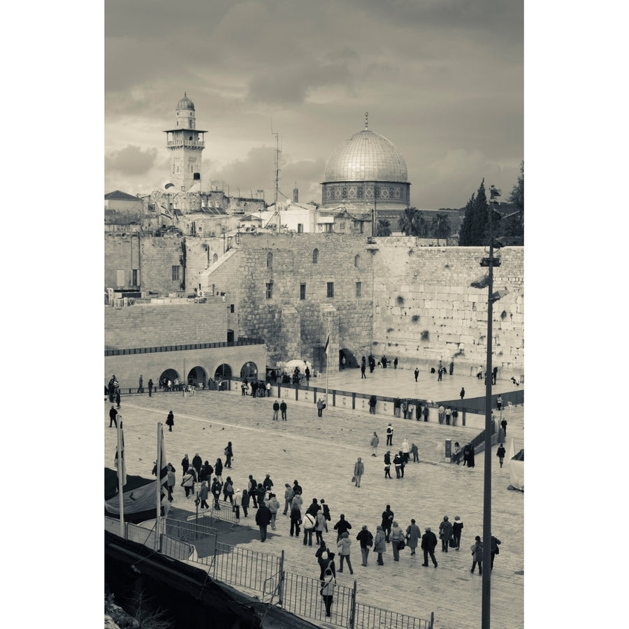 Elevated view of the Western Wall Plaza Jewish Quarter Old City Jerusalem Israel Print by Panoramic Images Image 1