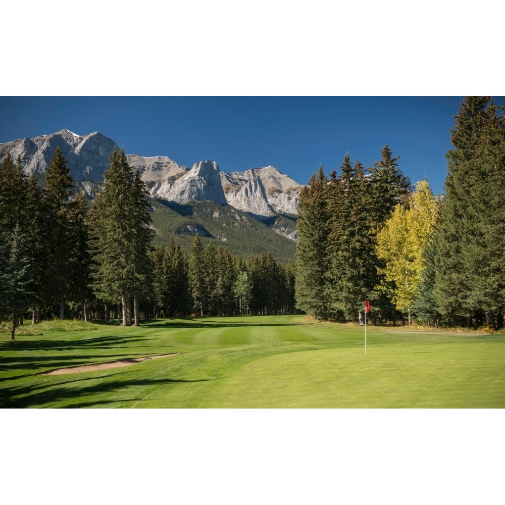 View of the Canmore Golf Course Mount Rundle Cascade Mountain Canmore Alberta Canada Poster Print Image 1