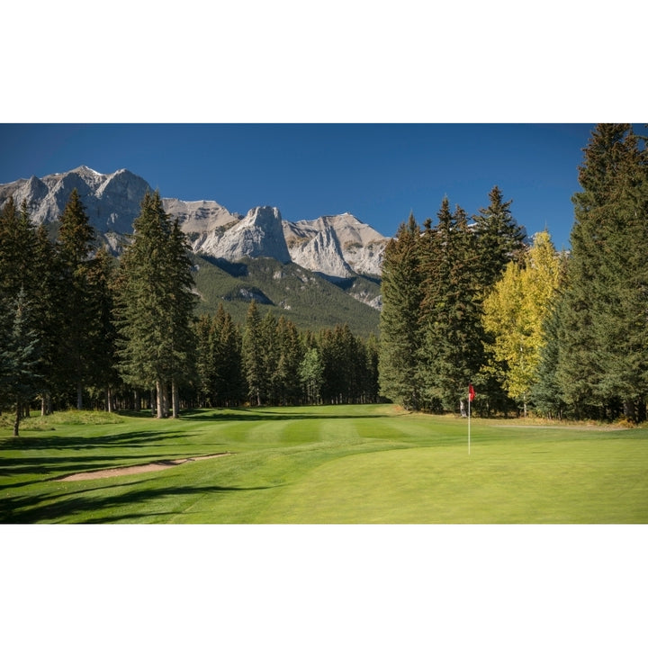 View of the Canmore Golf Course Mount Rundle Cascade Mountain Canmore Alberta Canada Poster Print Image 2