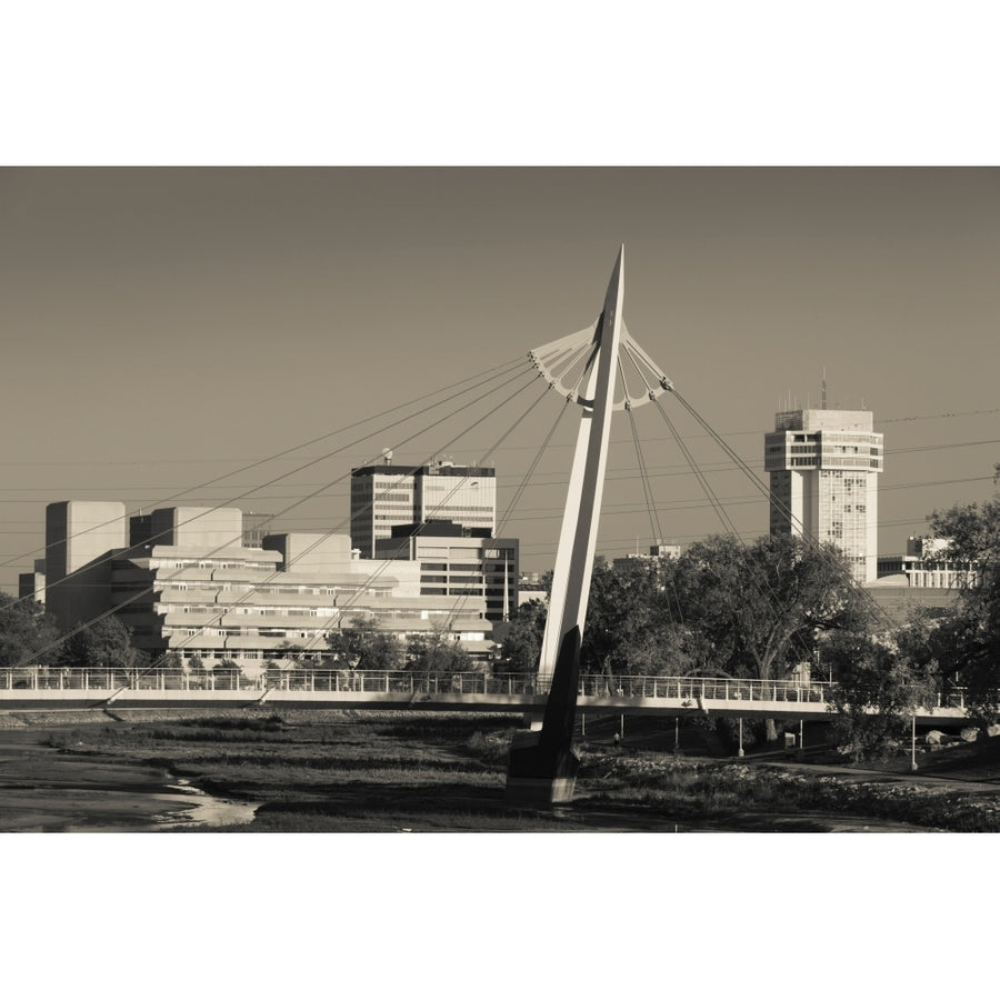 Keeper of the Plains footbridge on the Arkansas River Wichita Sedgwick County Kansas USA Poster Print Image 1