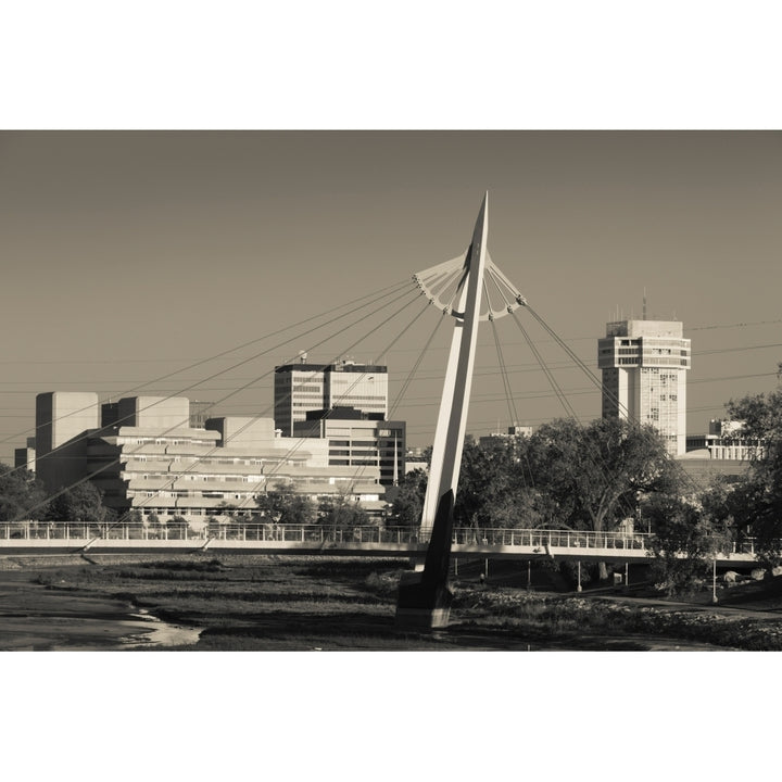 Keeper of the Plains footbridge on the Arkansas River Wichita Sedgwick County Kansas USA Poster Print Image 2