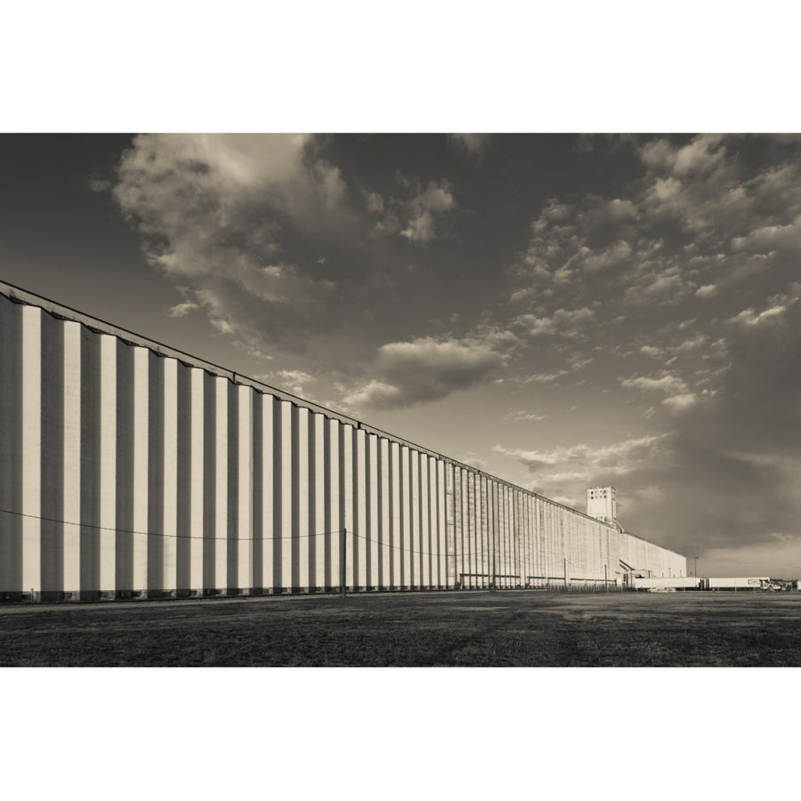 Grain elevator at dusk Hutchinson Reno County Kansas USA Poster Print Image 1