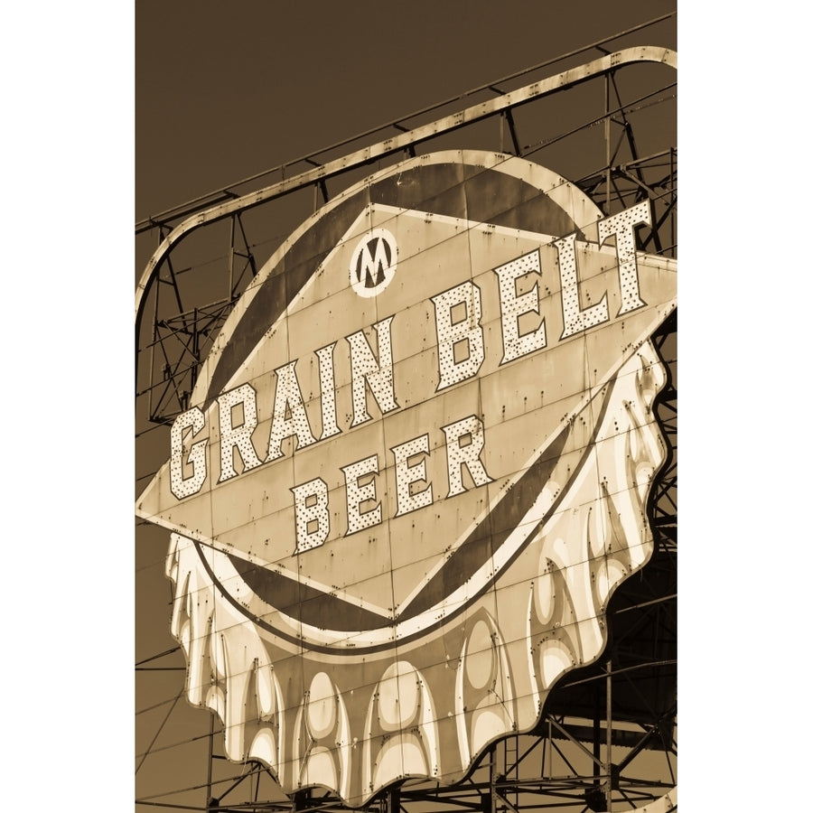 Advertising sign for Grain Belt Beer Mississippi Riverfront Minneapolis Minnesota USA Poster Print Image 1