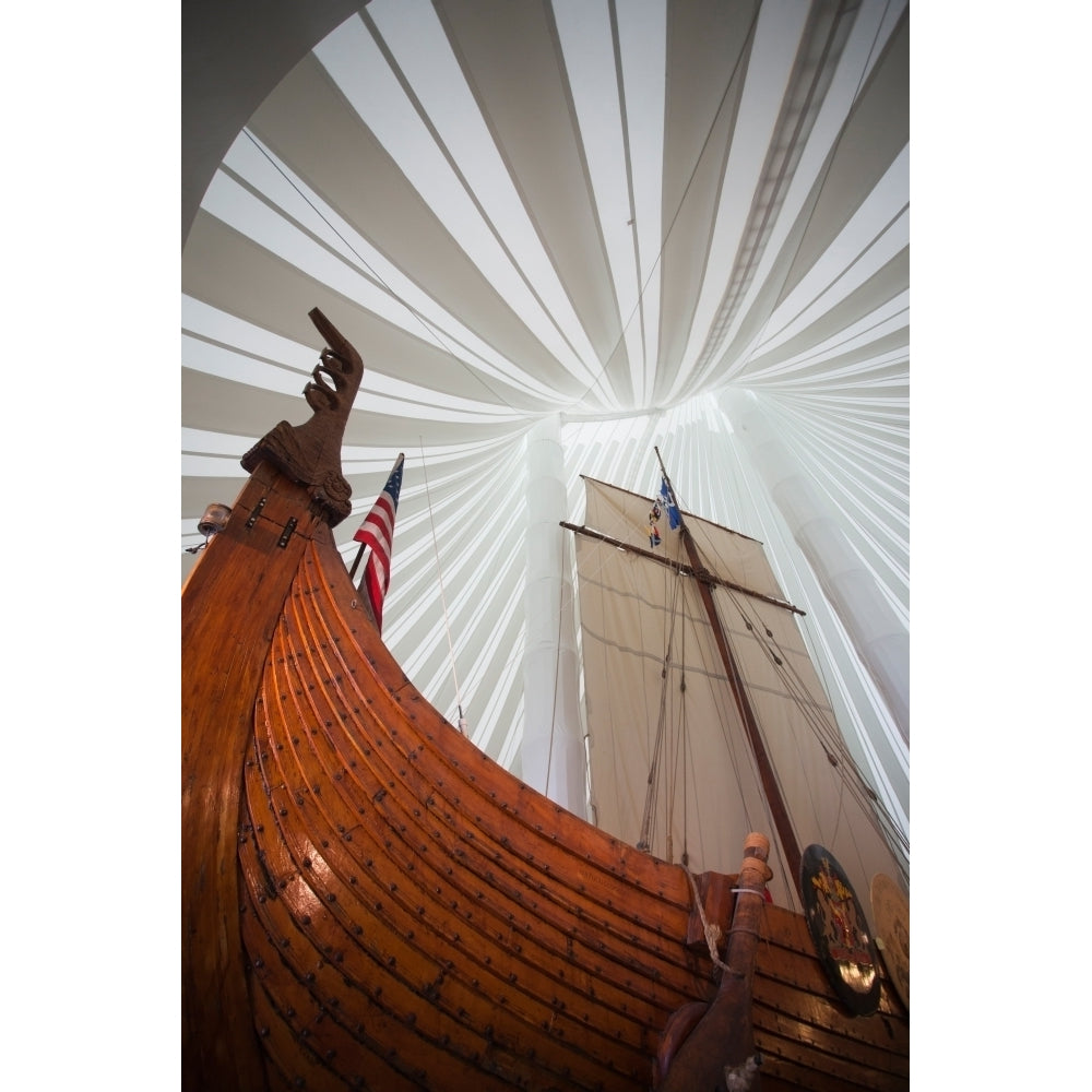 Replica of Viking ship Heritage Hjemkomst Interpretive Center Moorhead Clay County Minnesota USA Poster Print Image 2