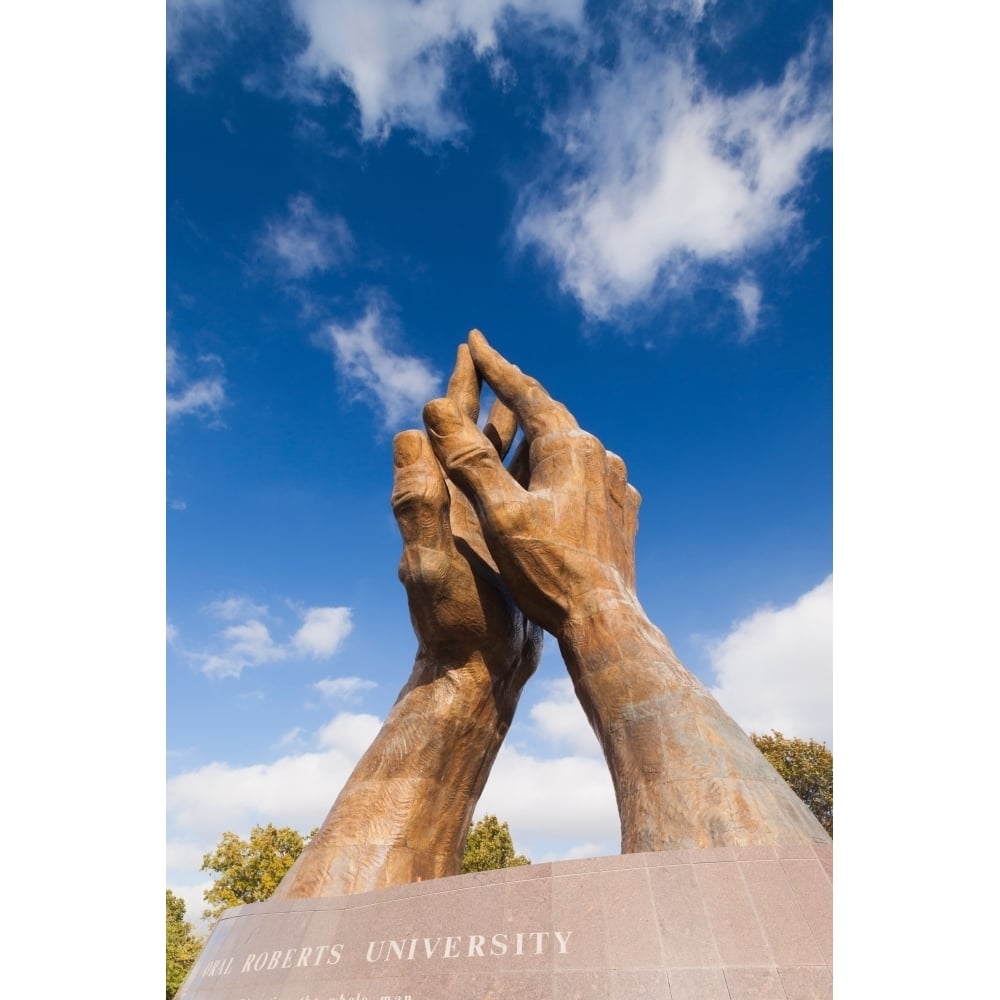 Worlds largest praying hands sculpture at Oral Roberts University Tulsa Oklahoma USA Poster Print Image 1