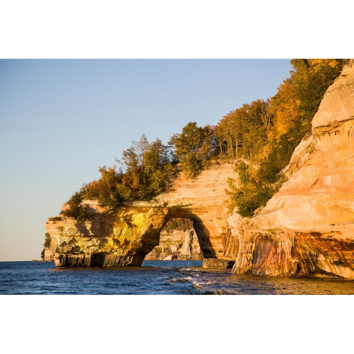 Trees on cliff Lake Superior Pictured Rocks National Lakeshore Alger County Michigan USA Poster Print Image 2