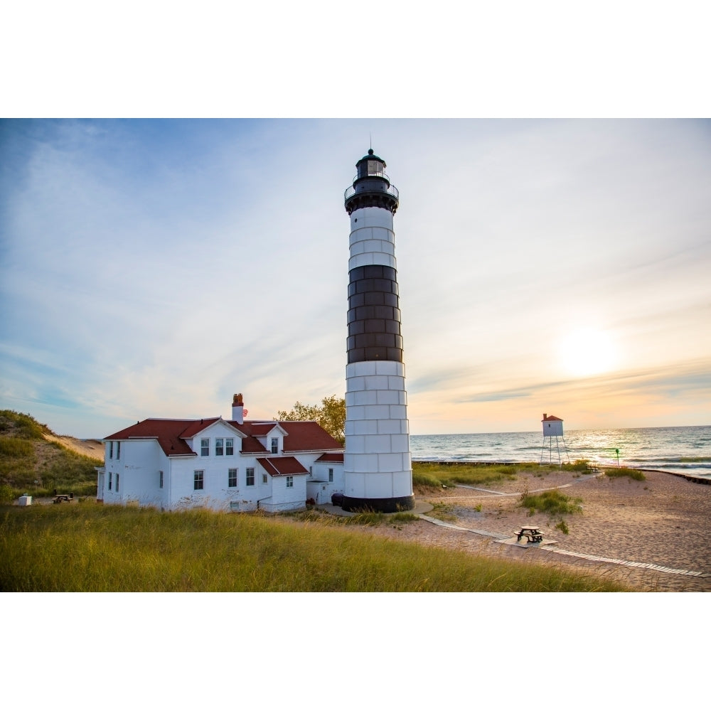 Lighthouse on the coast Big Sable Point Lighthouse Lake Michigan Ludington Mason County Michigan USA Poster Print Image 2