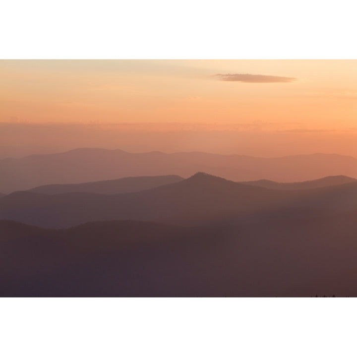 View of sunset at Clingmans Dome Great Smoky Mountains National Park Tennessee USA Poster Print Image 1