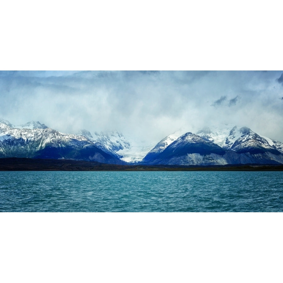 Lake with snow capped mountains in background Lago Argentino Santa Cruz Province Patagonia Argentina Poster Print Image 1