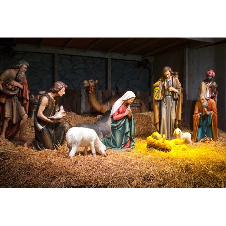 The Nativity scene at the Grotto Portland Multnomah County Oregon USA Poster Print Image 2