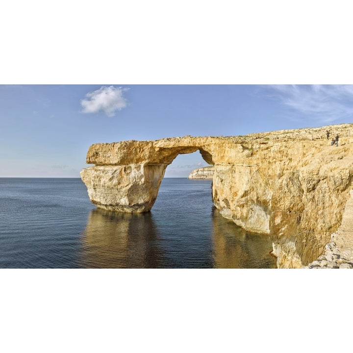 Natural limestone rock formations Azure Window Dwejra Bay Gozo Malta Poster Print Image 1