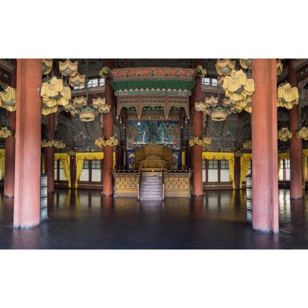 Royal throne in Injeongjeon Hall Changdeokgung Palace Seoul South Korea Poster Print Image 1