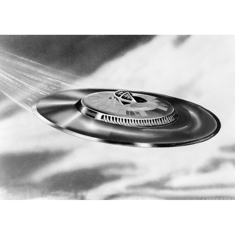 1950s ArtistS Conception Ufo Flying Saucer Poster Print By Vintage Collection Image 1