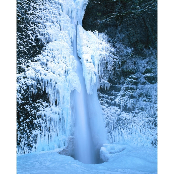 Winter ice hangs on Horsetail Falls Columbia River Gorge National Scenic Area Multnomah County Oregon USA Print by Image 2