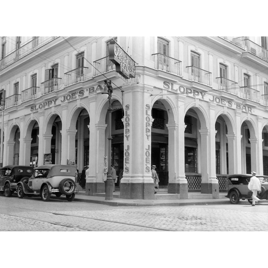 1930s Outside Facade Of Sloppy JoeS Bar Said To Be Origin Of Sloppy Joe Sandwich Old Havana Cuba Print By Vintage Image 1