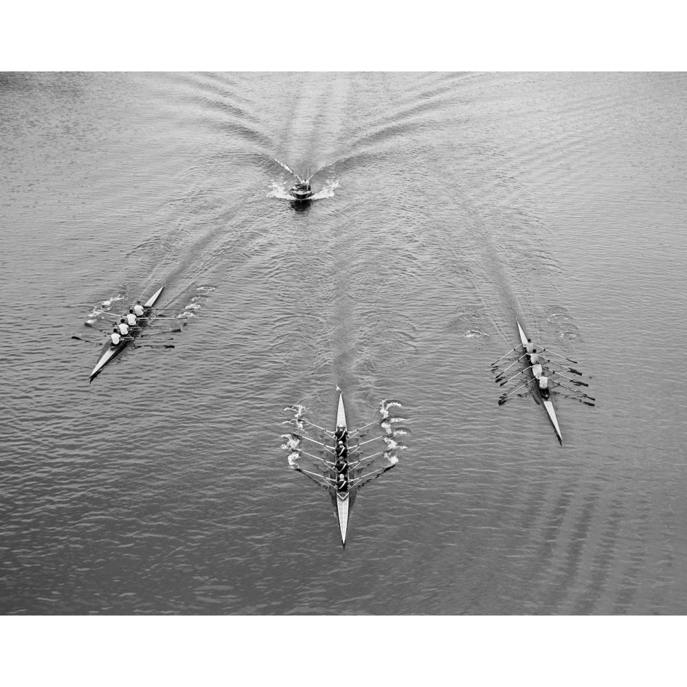 1950s Aerial View Of Rowing Competition Poster Print By Vintage Collection Image 1