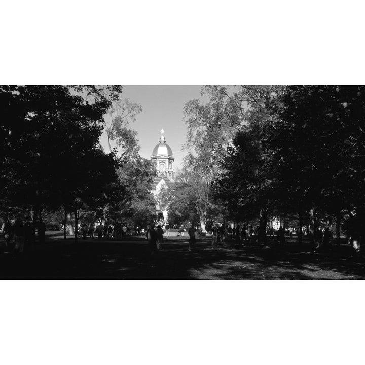 Group of people at a university campus University of Notre Dame South Bend Indiana USA Print by Panoramic Images Image 1