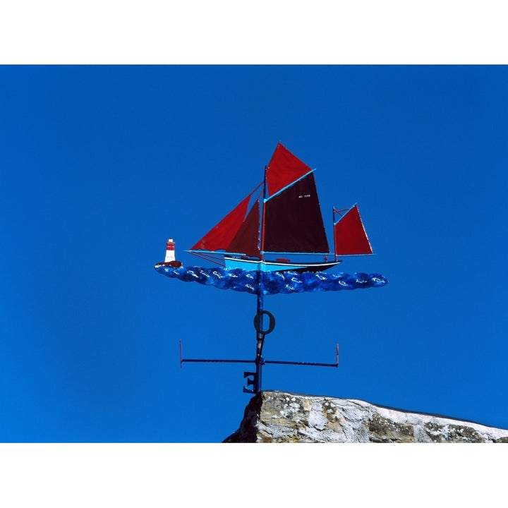 Low angle view of weather vane Morgat Finistere Brittany France Poster Print by Panoramic Images Image 1