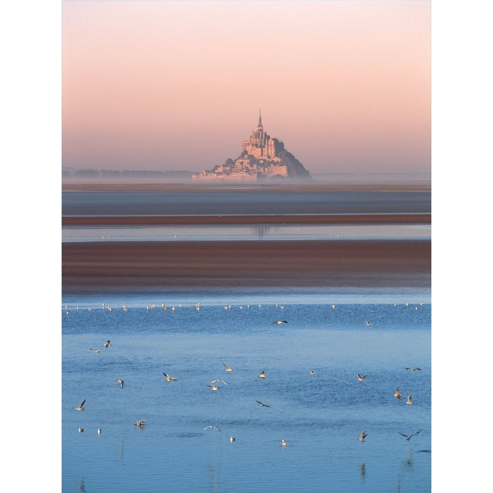 Distant view of Mont Saint-Michel Brittany France Poster Print by Panoramic Images Image 1