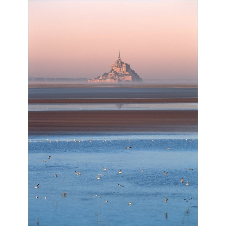 Distant view of Mont Saint-Michel Brittany France Poster Print by Panoramic Images Image 1