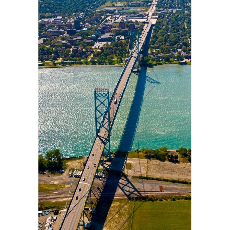 Aerial view of Ambassador Bridge Detroit Wayne County Michigan USA Poster Print by Panoramic Images Image 1