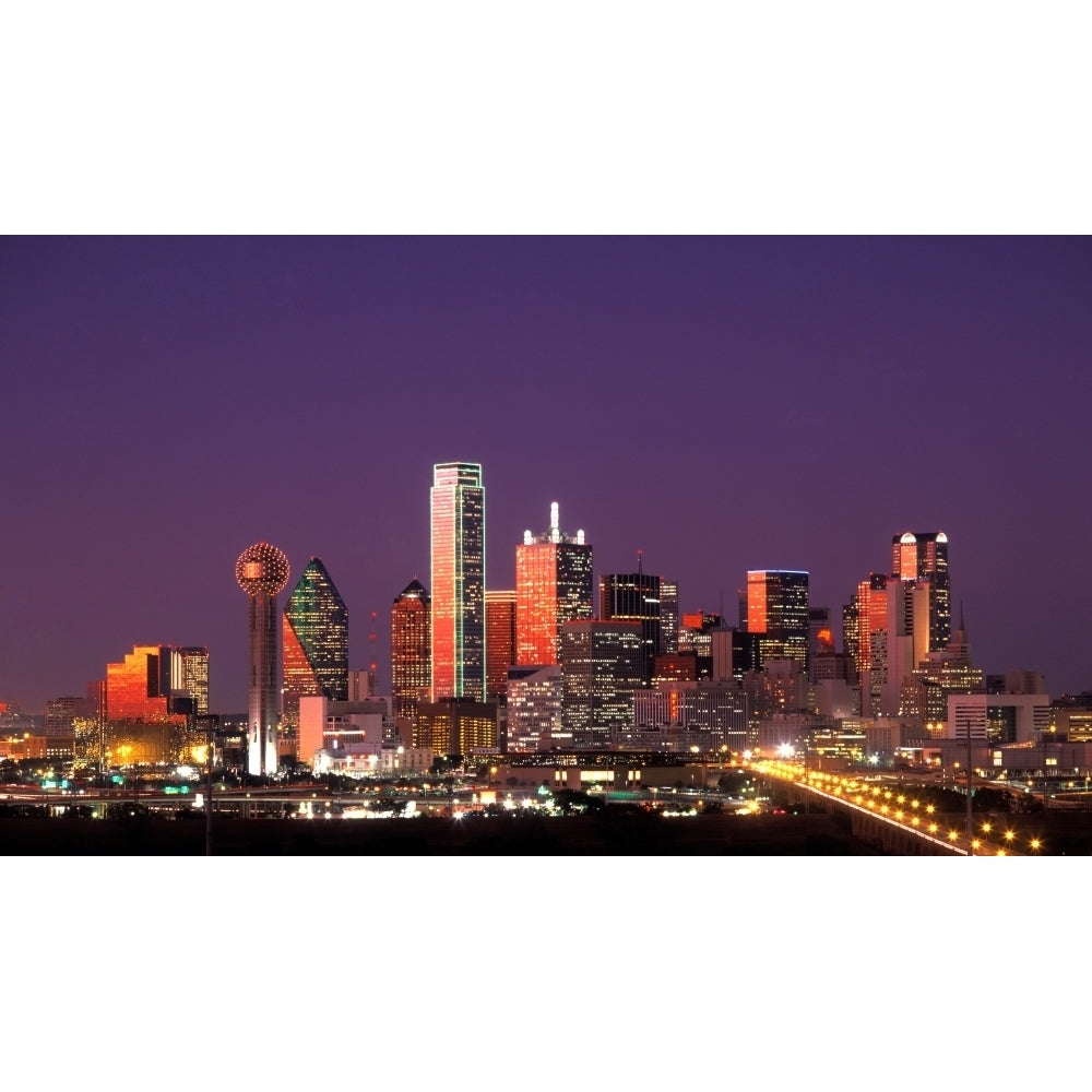 Skyline illuminated at night Dallas Texas USA Poster Print by Panoramic Images Image 2