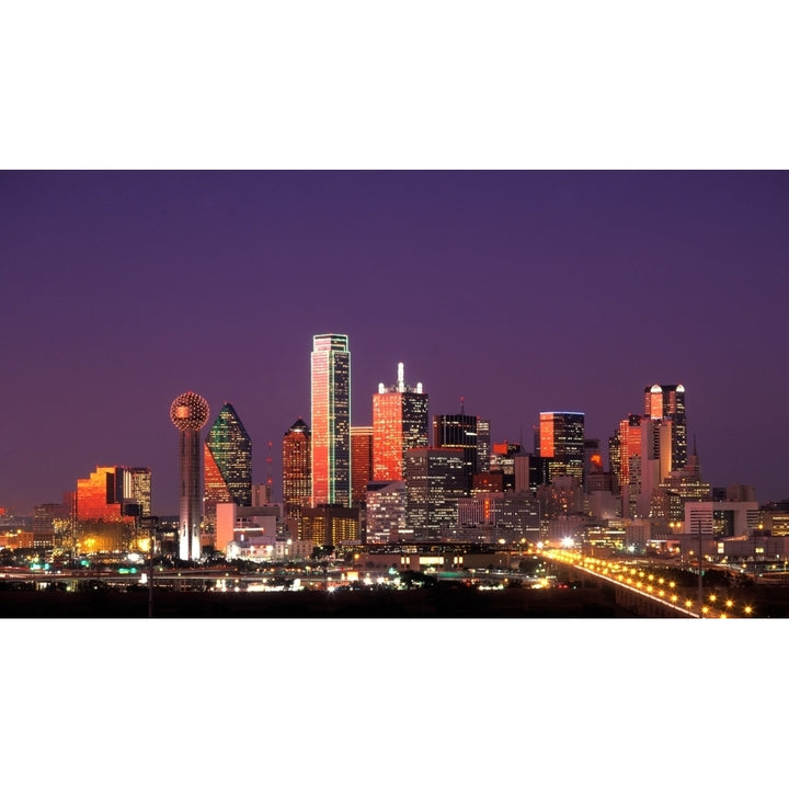 Skyline illuminated at night Dallas Texas USA Poster Print by Panoramic Images Image 2