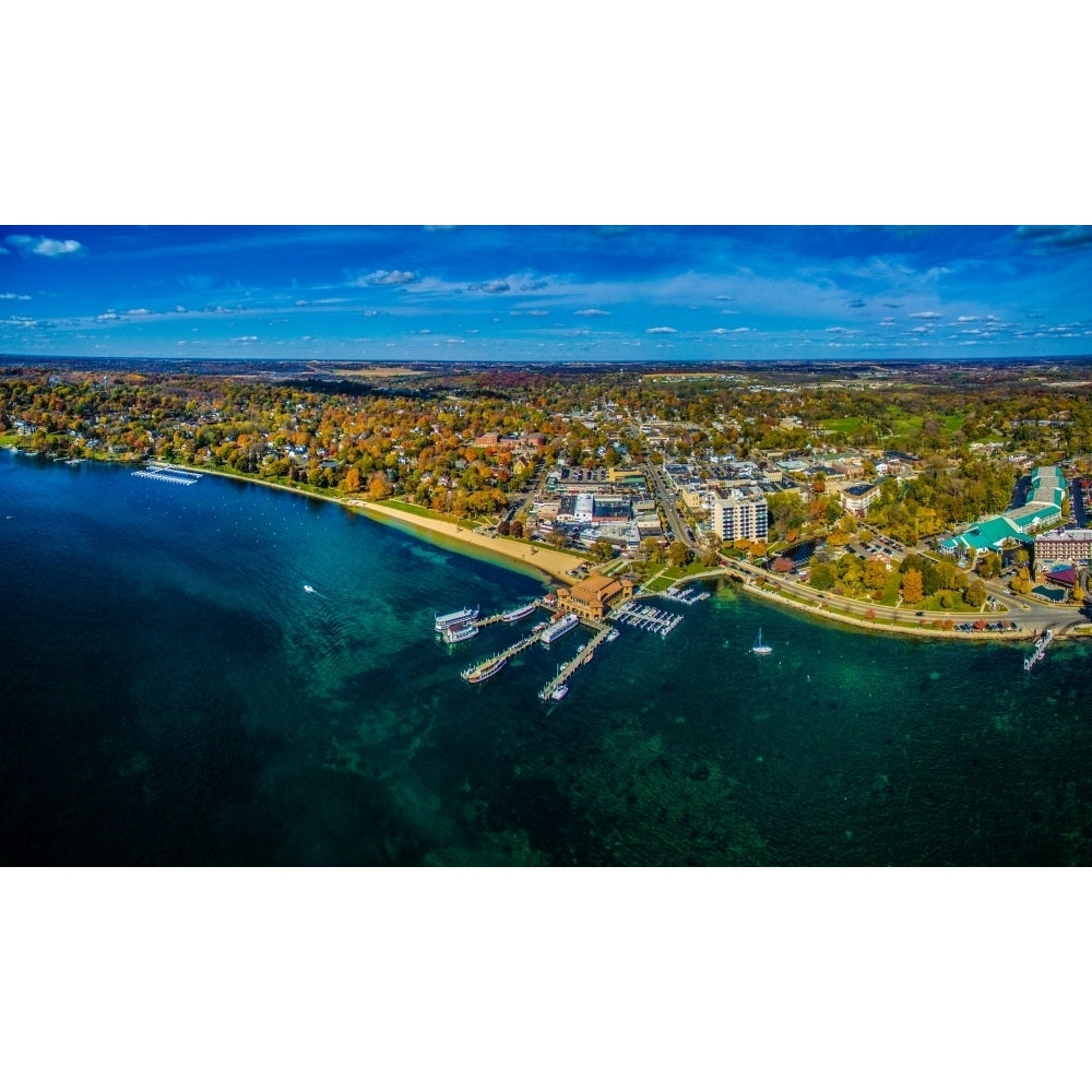 Aerial view of Lake Geneva Walworth County Wisconsin USA Poster Print by Panoramic Images Image 1