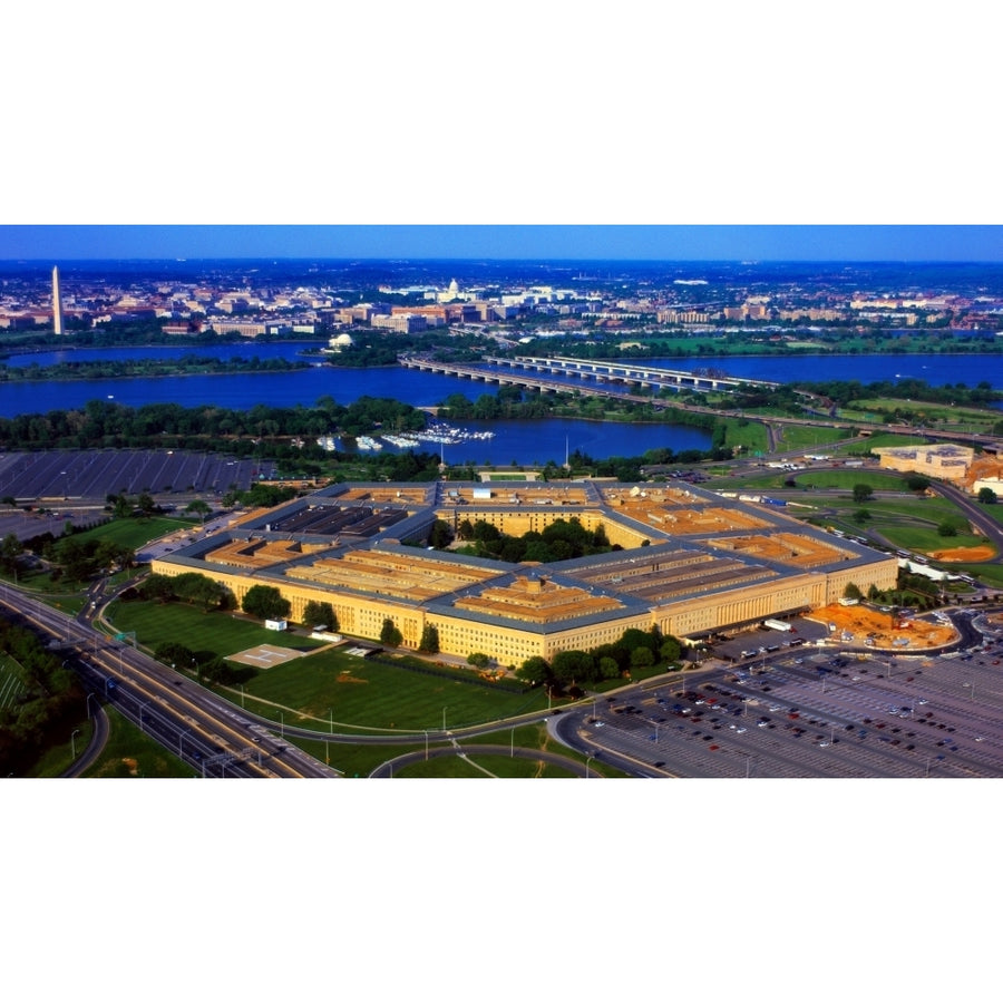 Aerial view of The Pentagon at dusk Washington DC USA Poster Print by Panoramic Images Image 1