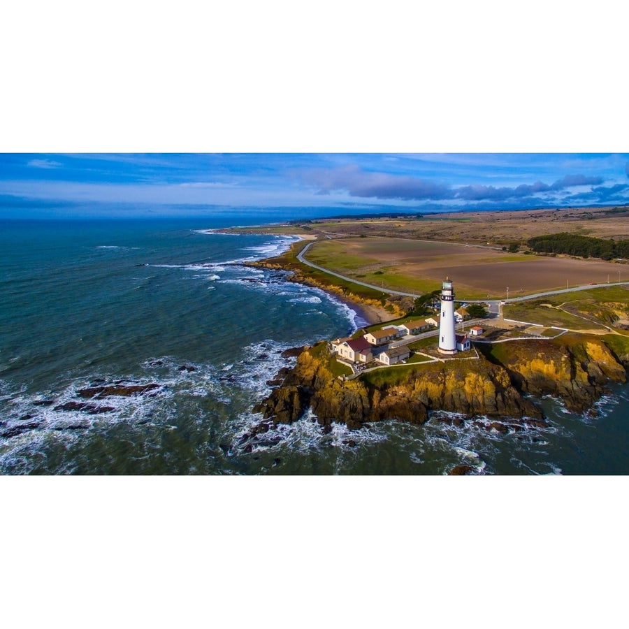 Elevated view of Pigeon Point Lighthouse Pescadero California USA Poster Print by Panoramic Images Image 1