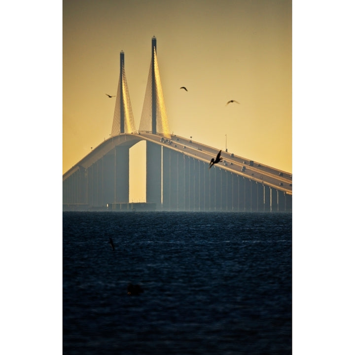 Sunshine Skyway Bridge spanning Tampa Bay Florida USA Poster Print by Panoramic Images Image 1