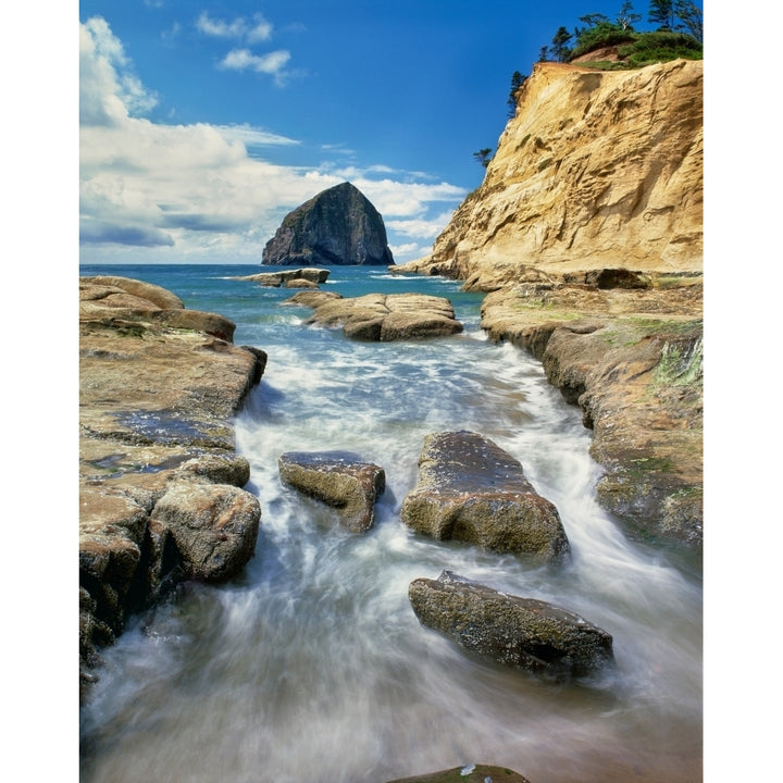 Haystack Rock at Cape Kiawanda State Park Pacific City Tillamook County Oregon USA Print by Panoramic Images Image 2