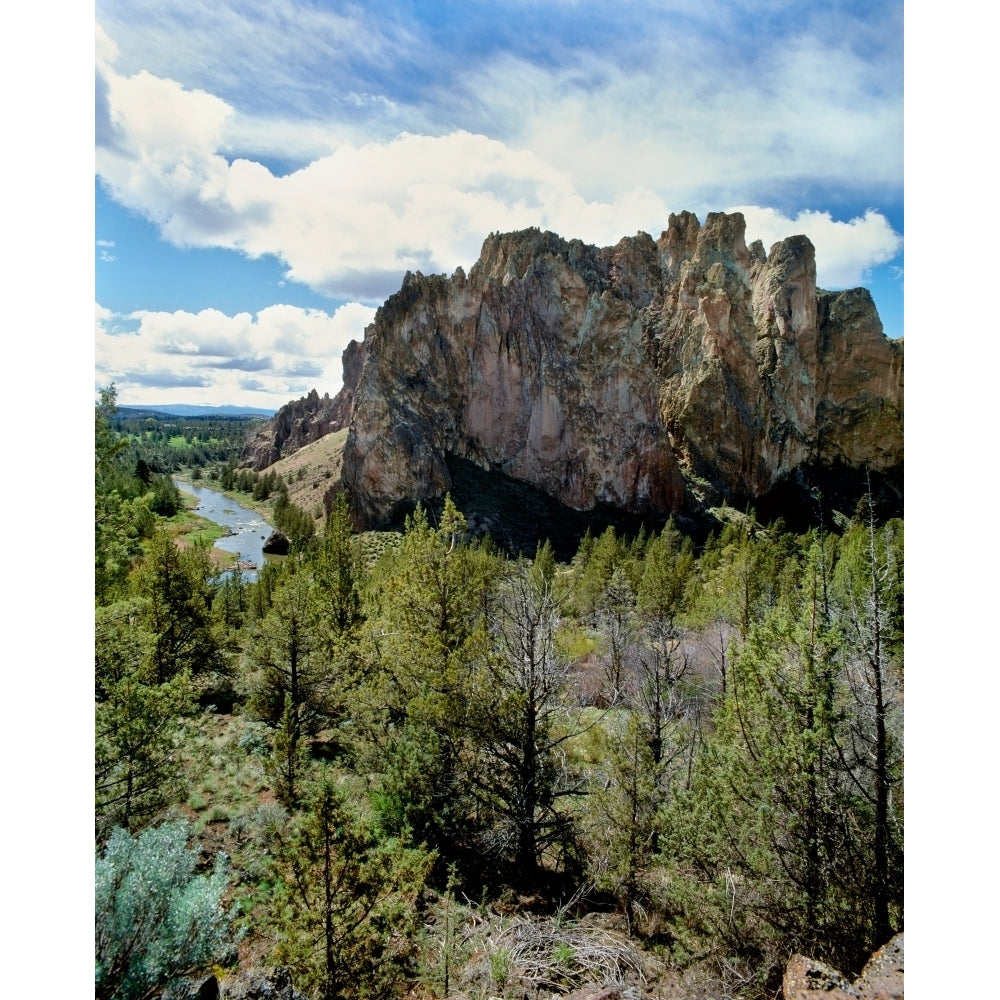 Scenic view of Smith Rock Crooked River Smith Rock State Park Deschutes County Oregon USA Print by Panoramic Images Image 2