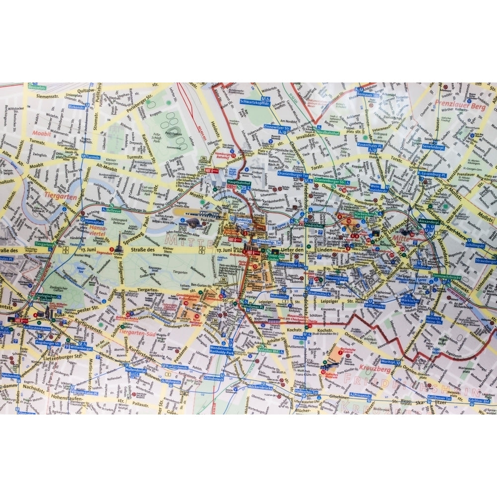 Large street map and Infopunkt Kurfurstendamm Charlottenburg Berlin Germany Print by Panoramic Images Image 2