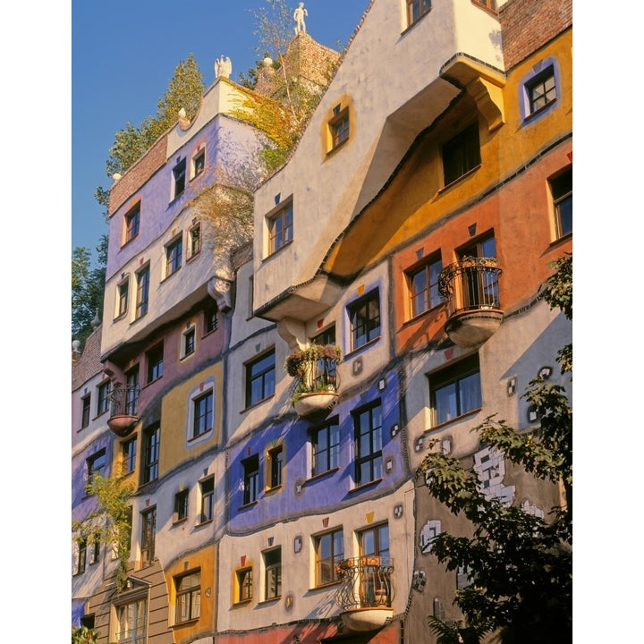 Vienna Austria. Facade of Hundertwasserhaus an apartment block designed by architect and artist Friedensreich Regentag Image 2