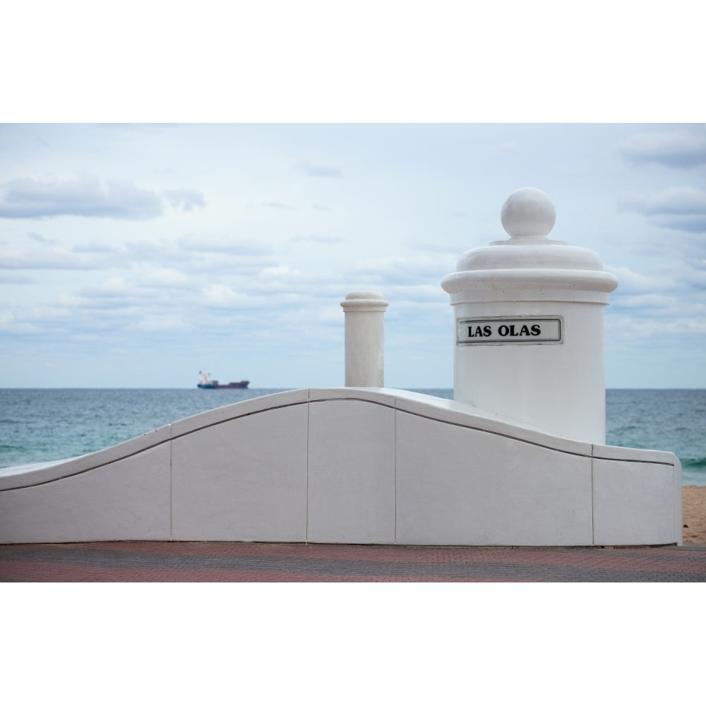 White decorative columns at Las Olas Beach in Fort Lauderdale Broward County Florida USA Print by Panoramic Images Image 1