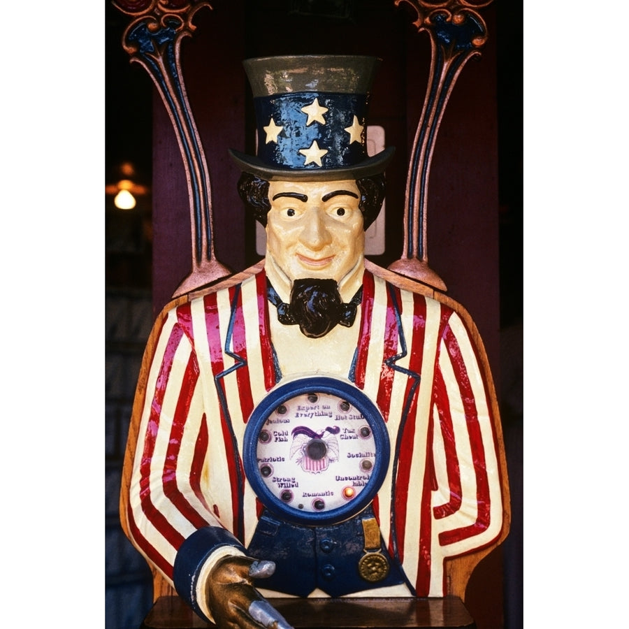 1890s-1900s-1910s Folk Art Uncle Sam Amusement Arcade Personality Game Machine Print By Vintage Collection Image 1