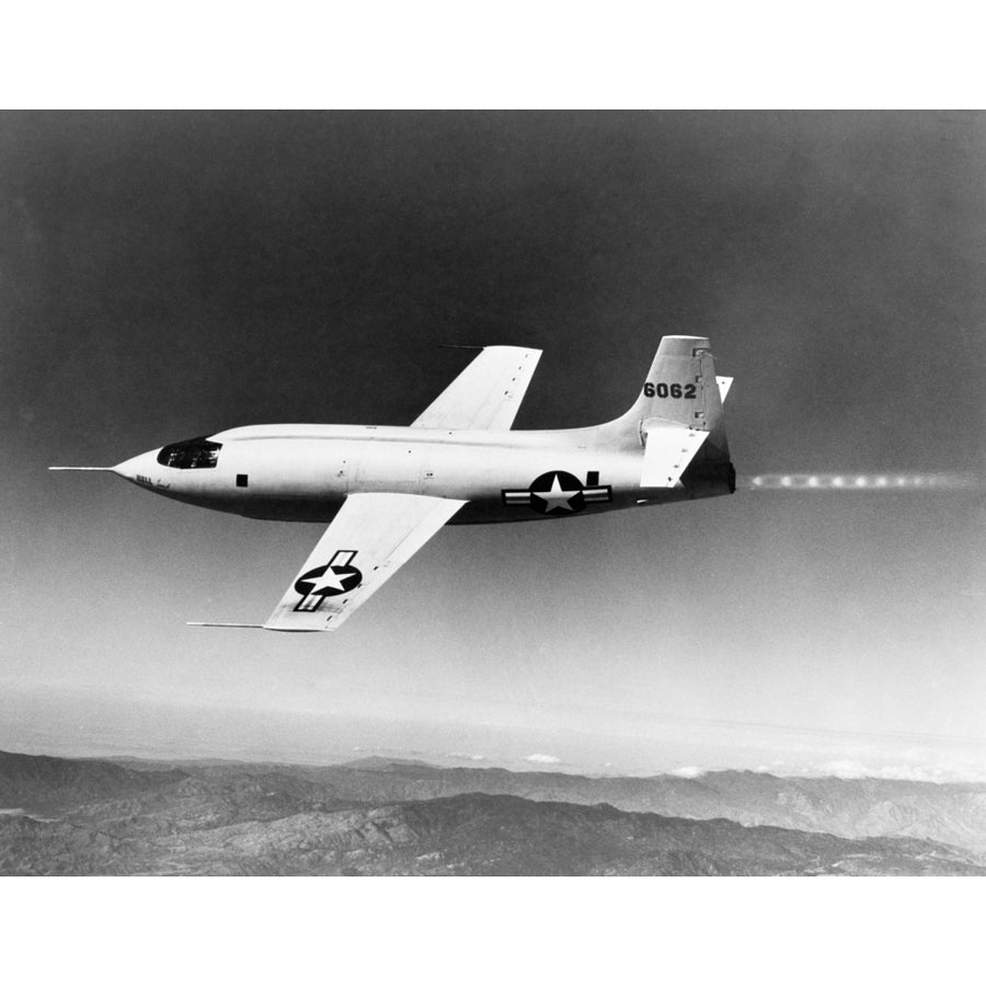 1940s-1950s Bell X-1 Us Air Force Supersonic Plane Designed For Maximum Speed Of 1700 Mph In Flight Print By Vintage Image 1