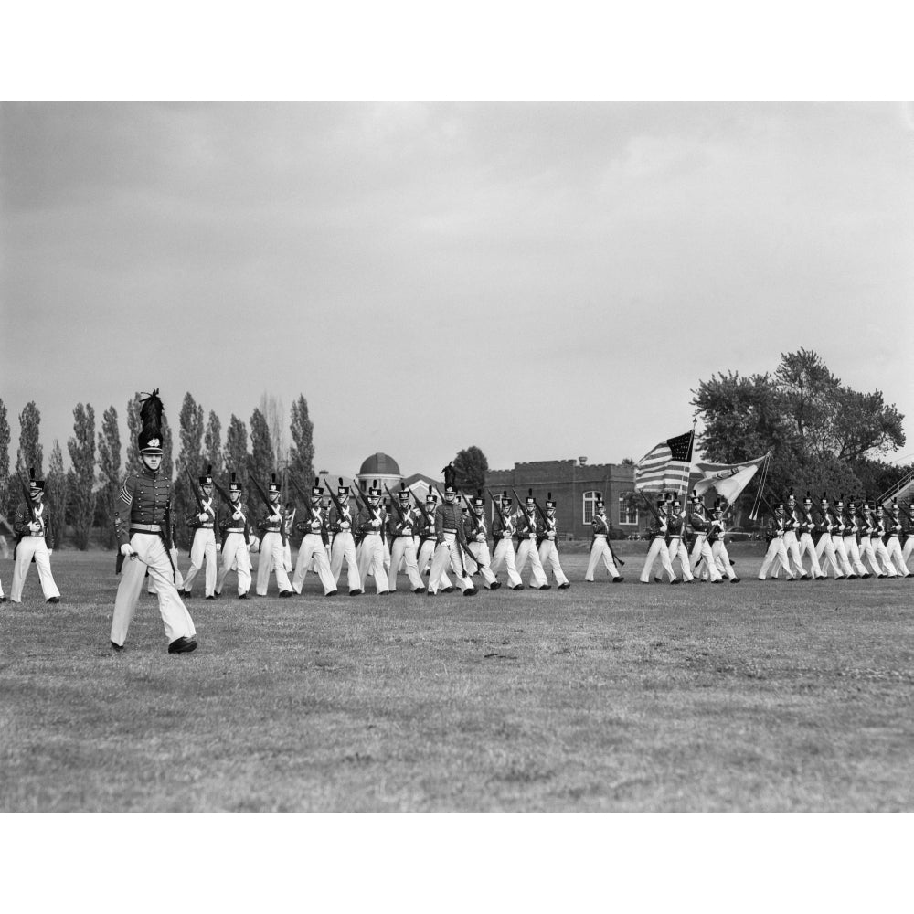 1940s Students Marching Pennsylvania Military College In Chester Poster Print By Vintage Collection Image 1