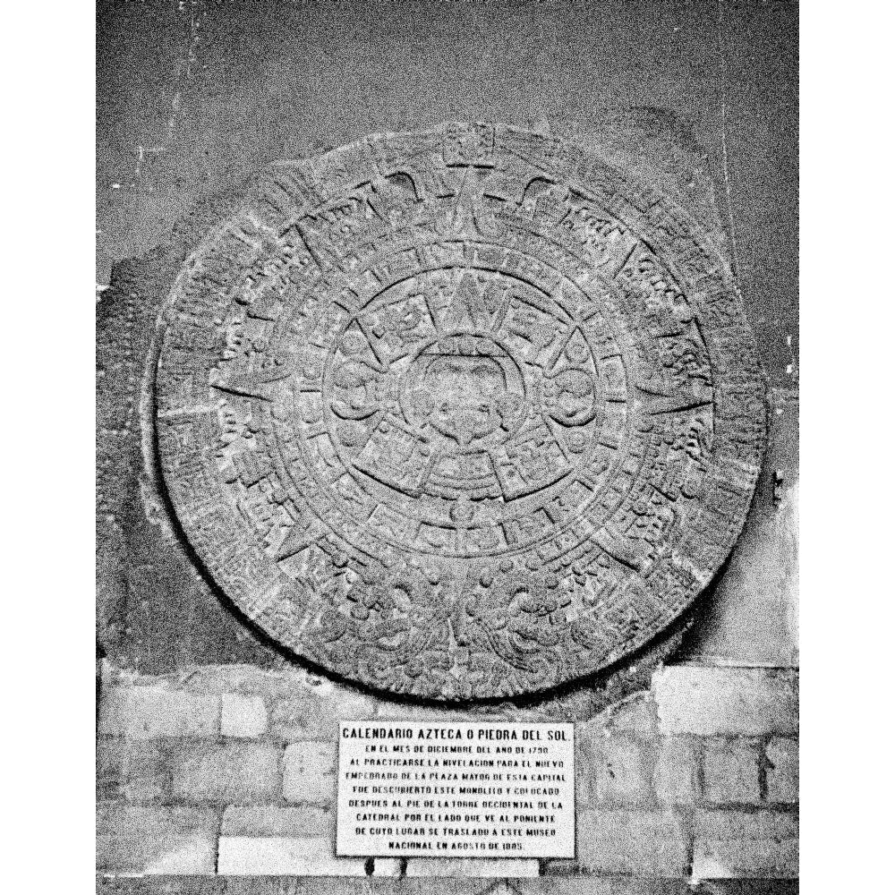 Aztec Calendar Stone Of The Sun Discovered 1790 National Museum Mexico City Poster Print By Vintage Collection Image 1