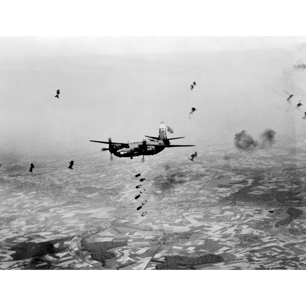 B-26 Martin Marauder Aircraft Dropping Bombs In Midst Of Enemy Flak Ww2 Poster Print By Vintage Collection Image 1