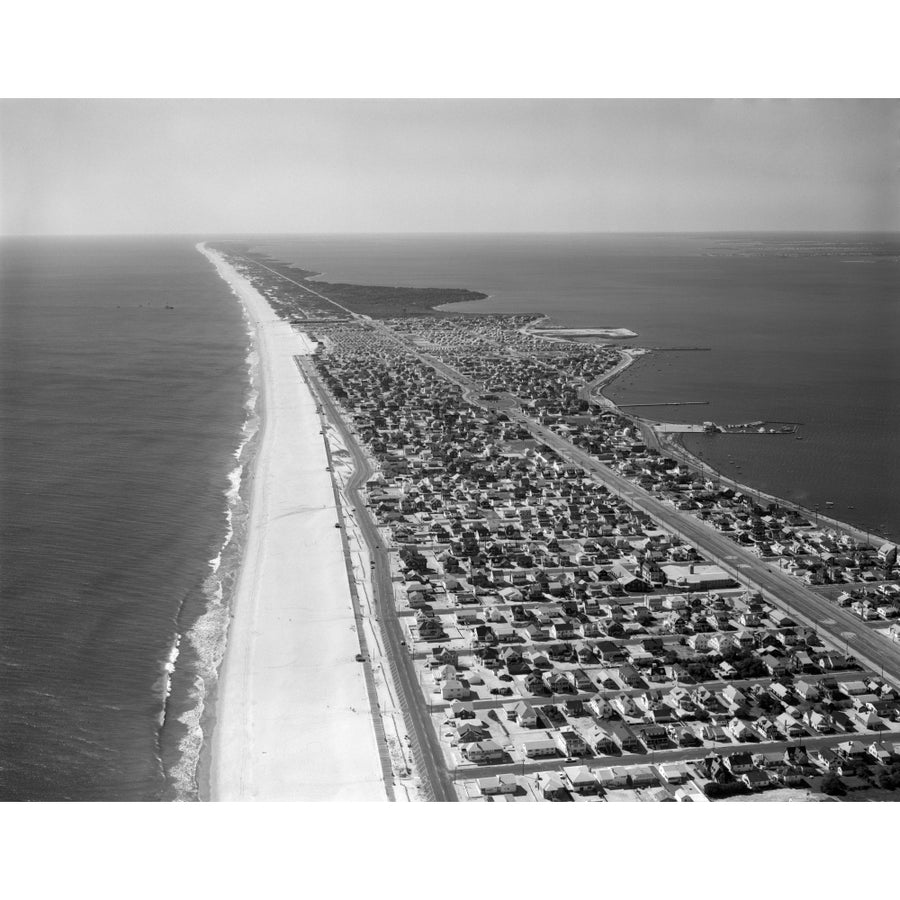 1970s-1980s Aerial Of Jersey Shore Barnegat Peninsula Barrier Island Seaside Park Jersey Usa Print By Vintage Image 1