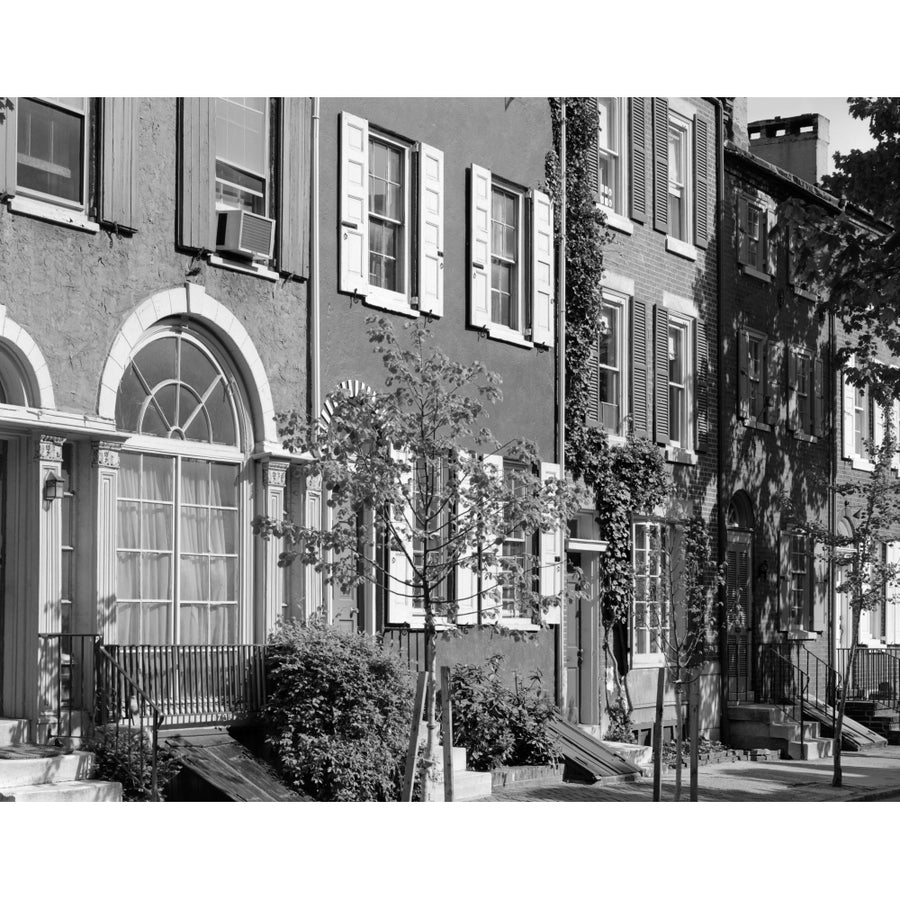 1970s Street Scene Residential Townhouses In Urban Inner City Philadelphia Pa Usa Print By Vintage Collection Image 1