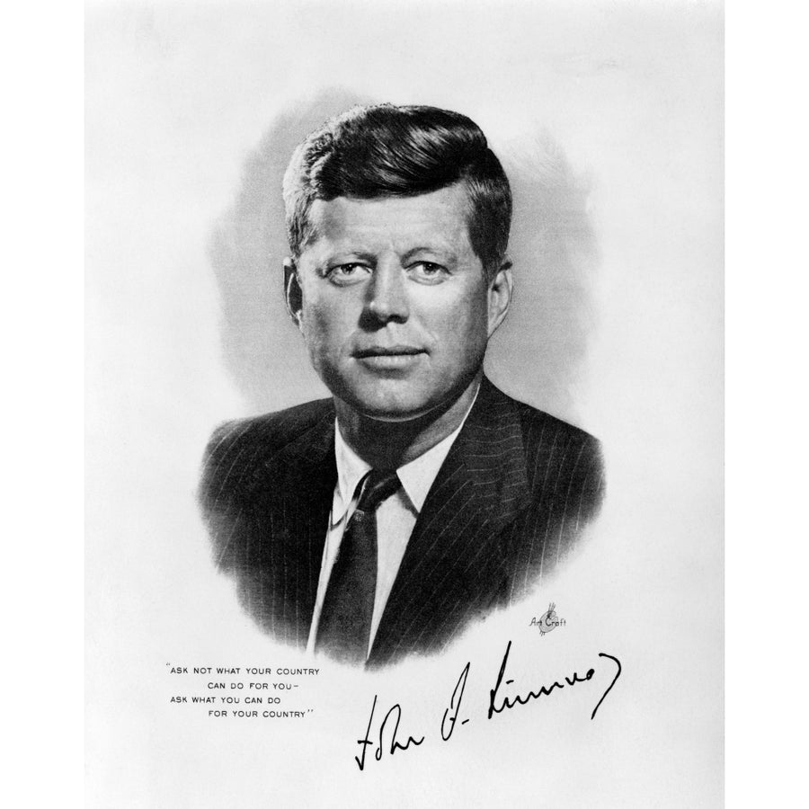 1960s Jfk Official White House Portrait John Fitzgerald Kennedy 35Th American President Print By Vintage Collection Image 1